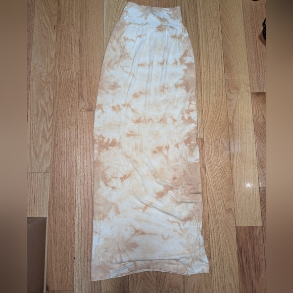 3S. NWOT ENZA COSTA SILK RIB PENCIL MAXI SKIRT IN SAND IONIC - Picture 5 of 7